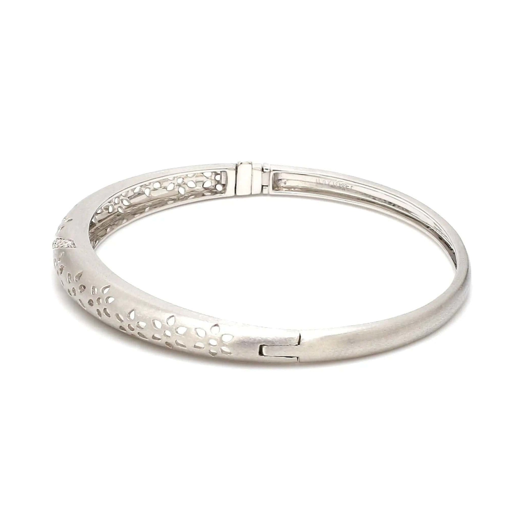 Ethnic Platinum Bracelet with Laser Cutting & Diamonds SJ PTB 104