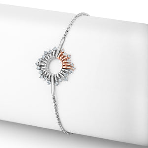 Evara Platinum Rose Gold Diamond Bracelet for Women JL PTB 781