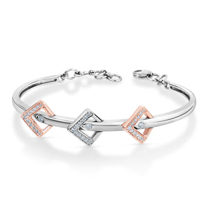 Evara Platinum Rose Gold Diamond Bracelet for Women JL PTB 783