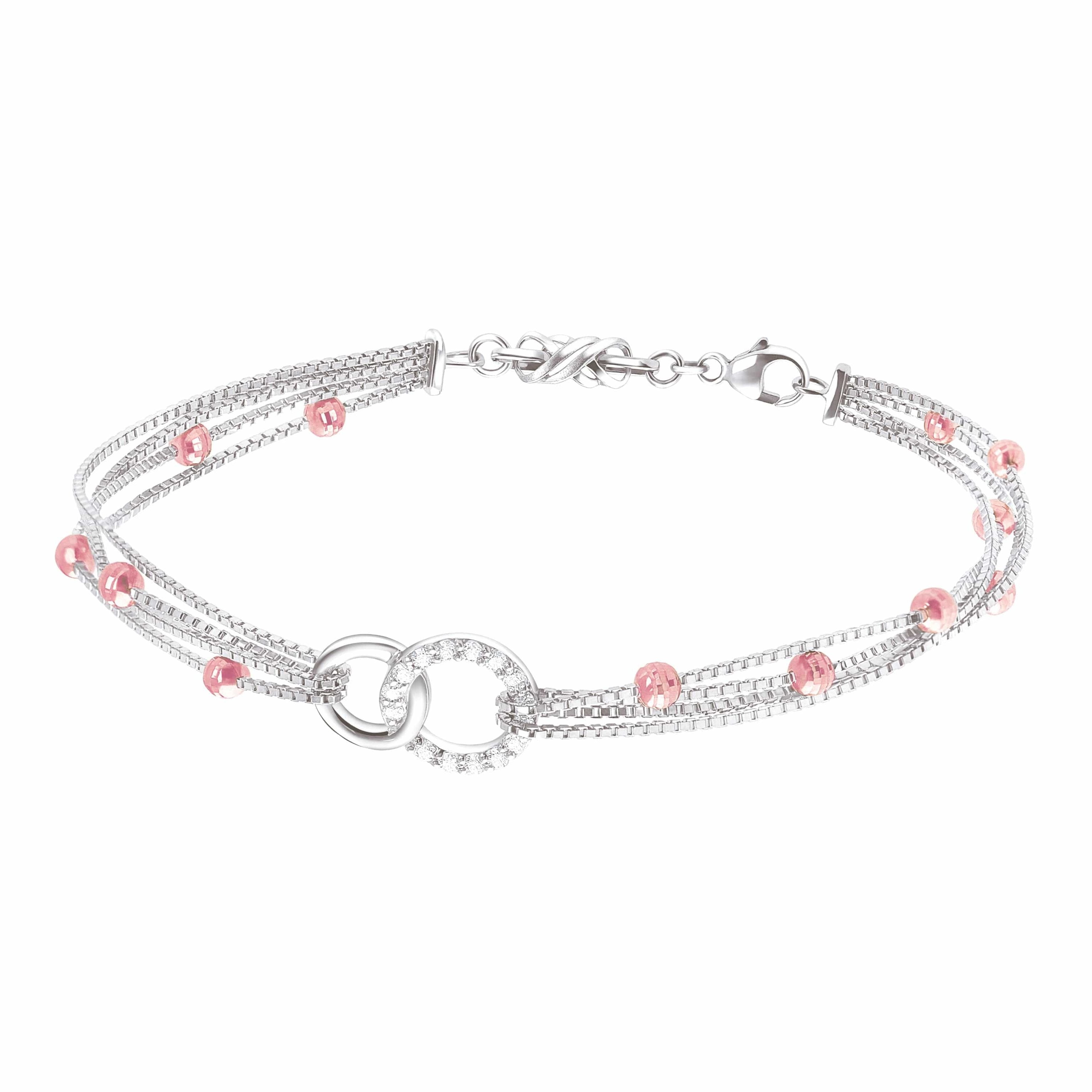Evara Platinum Rose Gold Diamond Bracelet for Women JL PTB 797