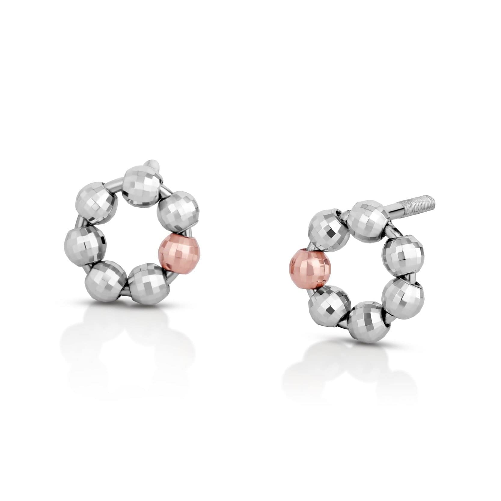 Evara Platinum Rose Gold Diamond Cut Earrings for Women JL PT E 253