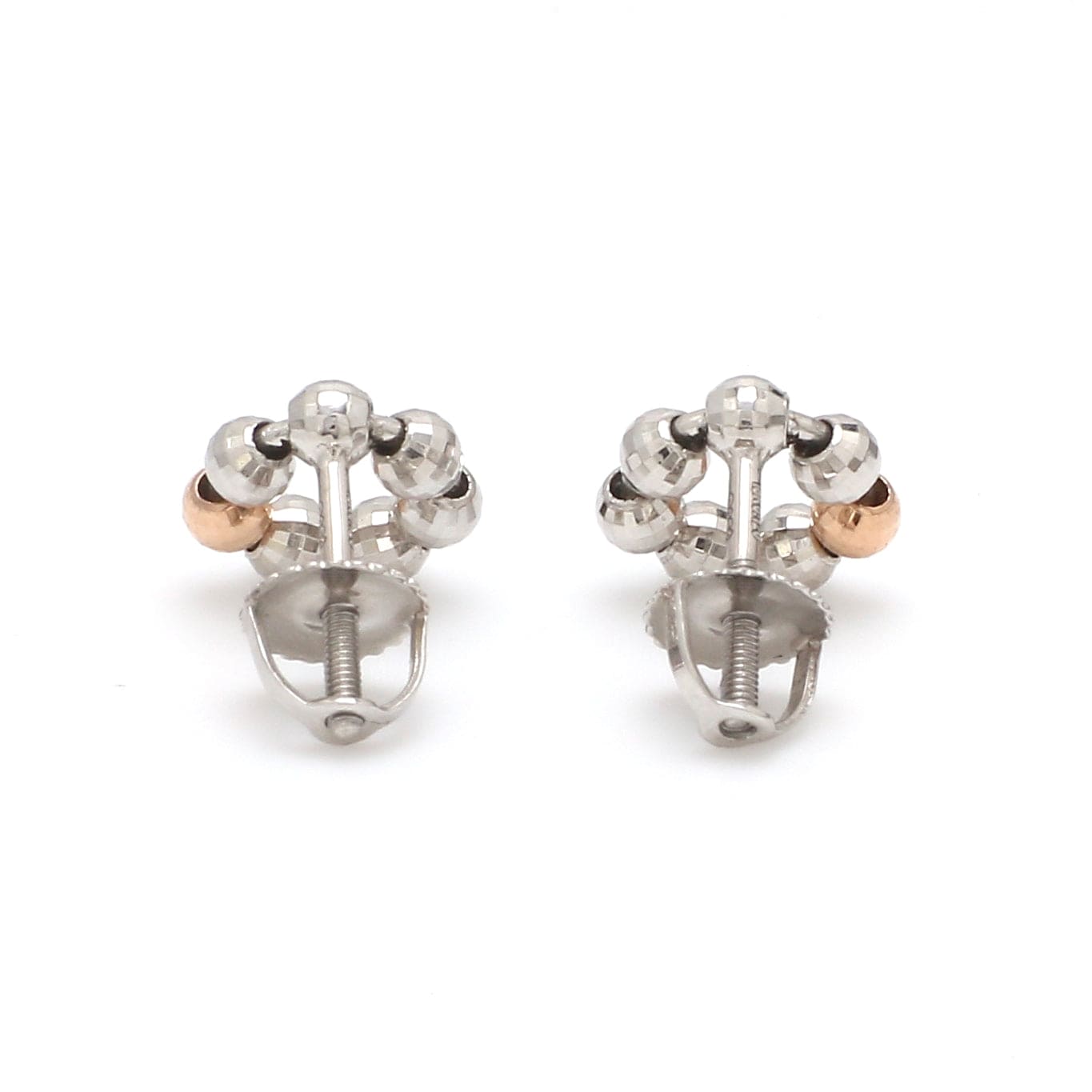 Evara Platinum Rose Gold Diamond Cut Earrings for Women JL PT E 253