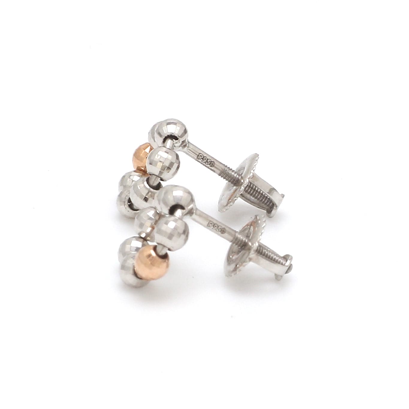 Evara Platinum Rose Gold Diamond Cut Earrings for Women JL PT E 253