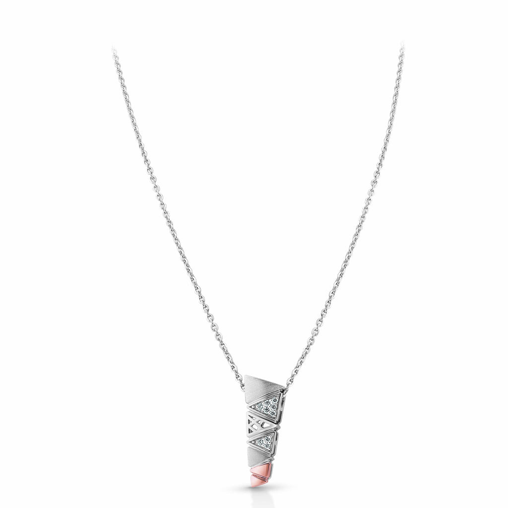 Evara Platinum Rose Gold Diamond Pendant Chain for Women JL PT P 338   Jewelove.US