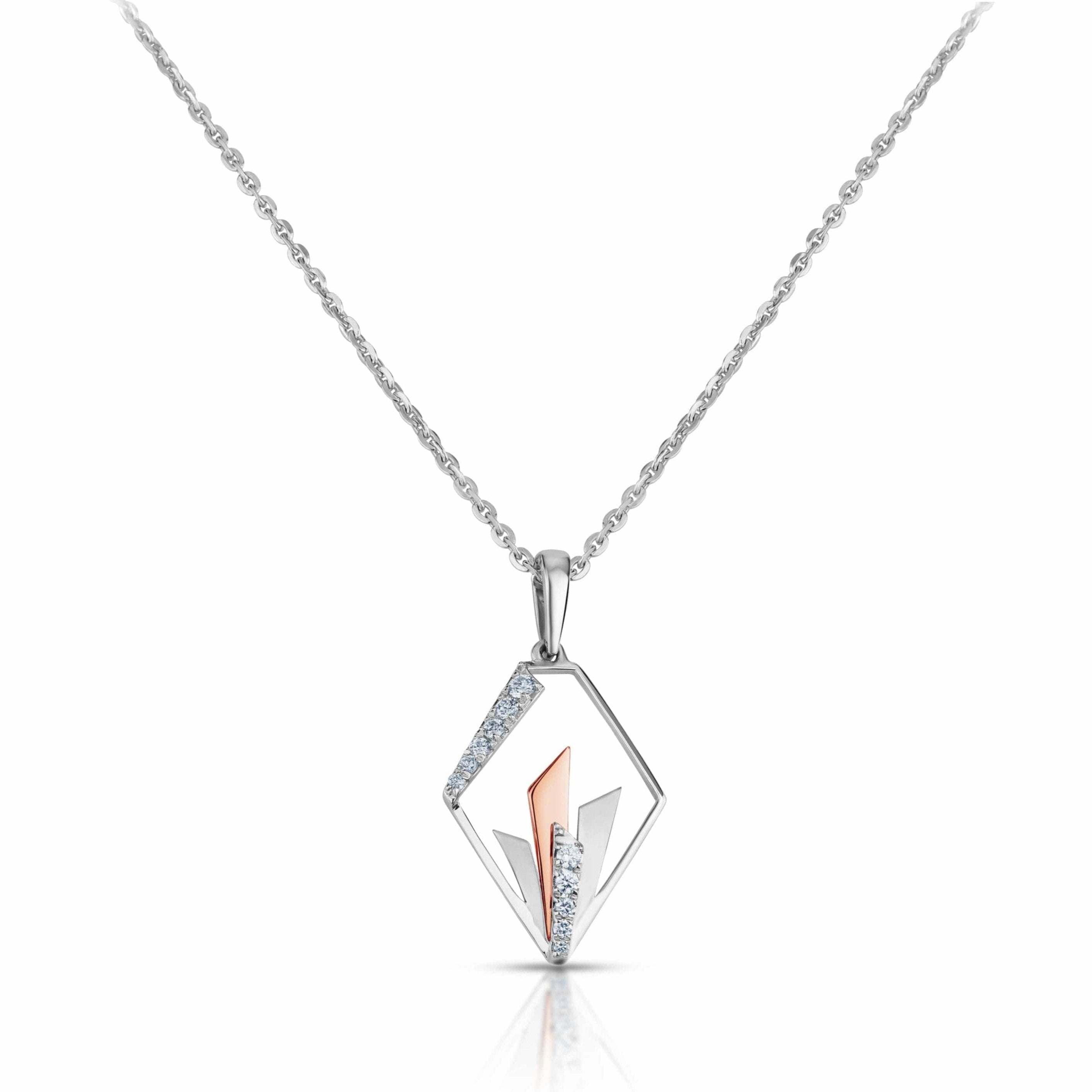 Evara Platinum & Rose Gold Diamonds Pendant JL PT P 255