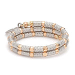 Load image into Gallery viewer, Flexible 2-row Platinum &amp; Rose Gold Ring with Diamond Cut Balls JL PT 721
