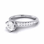 Load image into Gallery viewer, 70-Pointer Lab Grown Solitaire Flowery Platinum Engagement Ring with Diamond Shank JL PT LG G 105-B
