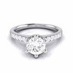 Load image into Gallery viewer, 2-Carat Lab Grown Solitaire Flowery Platinum Engagement Ring with Diamond Shank JL PT LG G 105-E
