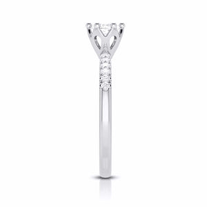 1-Carat Flowery Platinum Solitaire Engagement Ring with Diamond Shank JL PT G 105-C   Jewelove.US