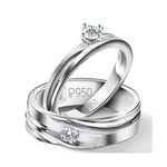 Load image into Gallery viewer, Groovy Platinum Couple Rings with Single Diamonds JL PT 614

