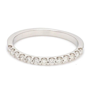 Half Eternity Platinum Ring with U-cut Pave Setting JL PT 916