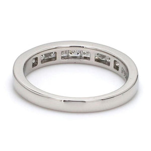 Half Eternity Princess Cut Diamond Platinum Wedding Band set in Channel Setting JL PT 580