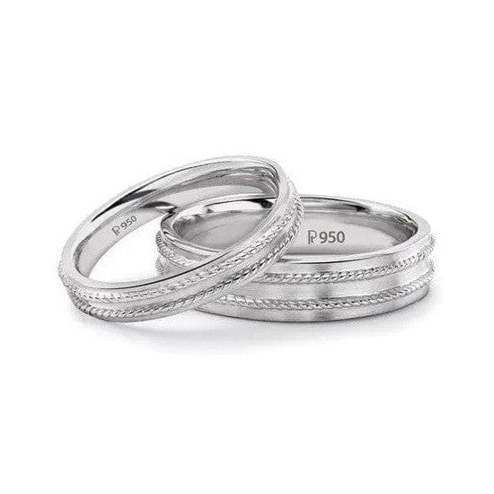 Hi-polish Rope style Platinum Love Bands JL PT 114