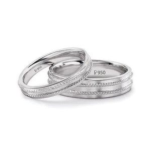 Hi-polish Rope style Platinum Love Bands JL PT 114