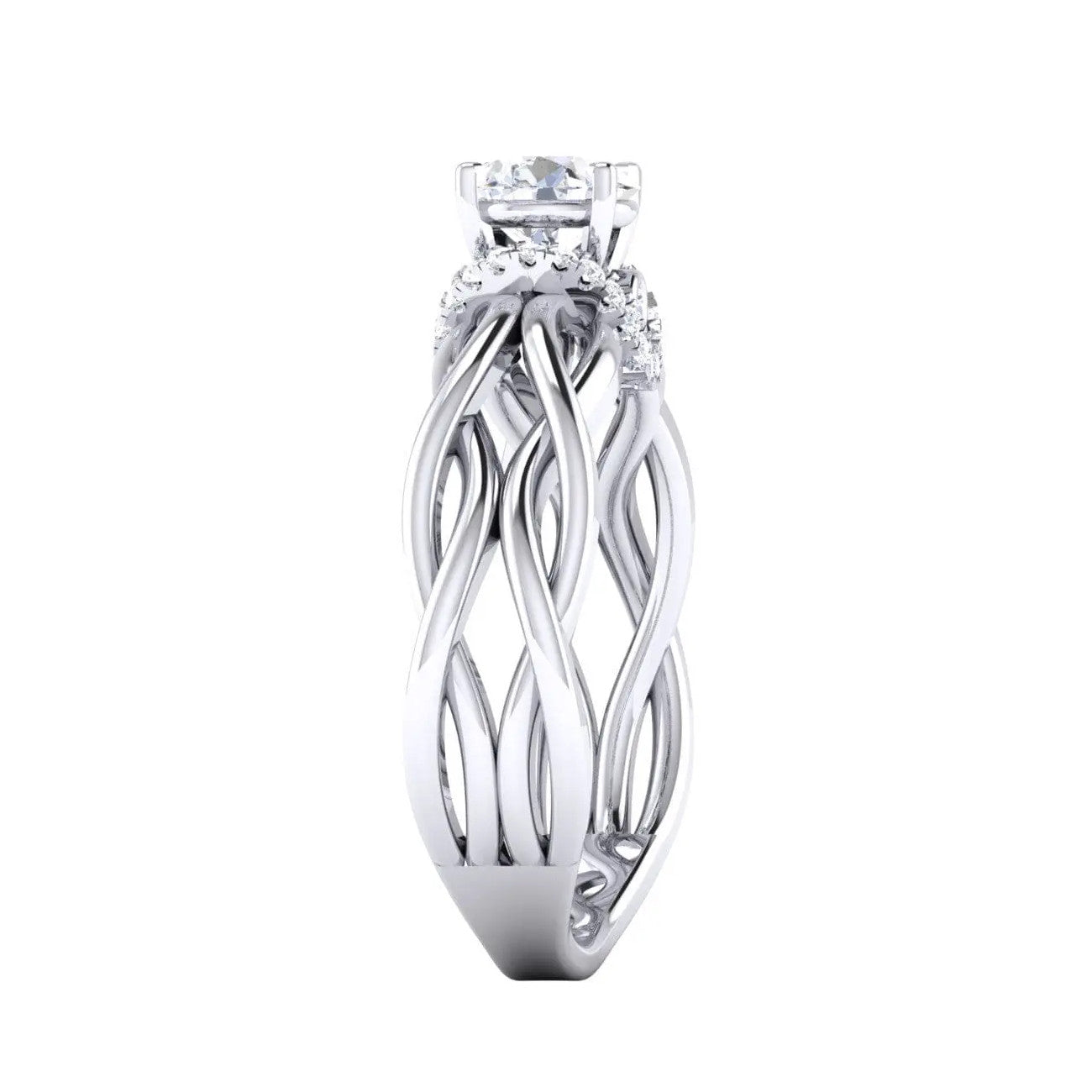 High Design Solitaire Engagement Ring with a Twist JL PT 515