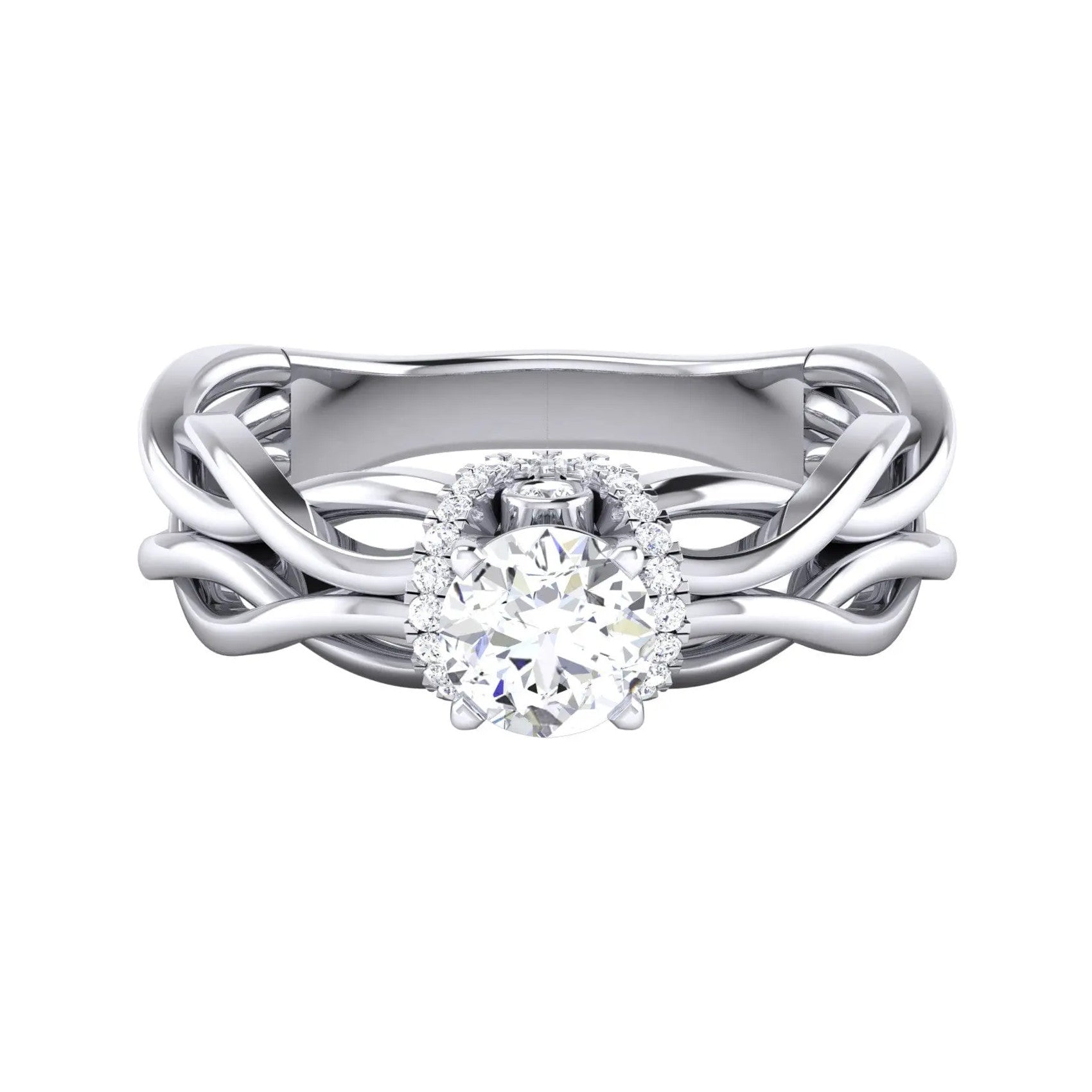 High Design Solitaire Engagement Ring with a Twist JL PT 515