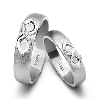 Infinity Platinum Love Bands with Diamonds JL PT 212