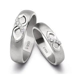 Load image into Gallery viewer, Infinity Platinum Love Bands with Diamonds JL PT 212
