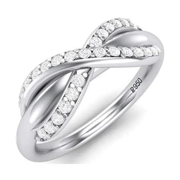 Infinity Platinum Ring with Diamonds for Women JL PT 460
