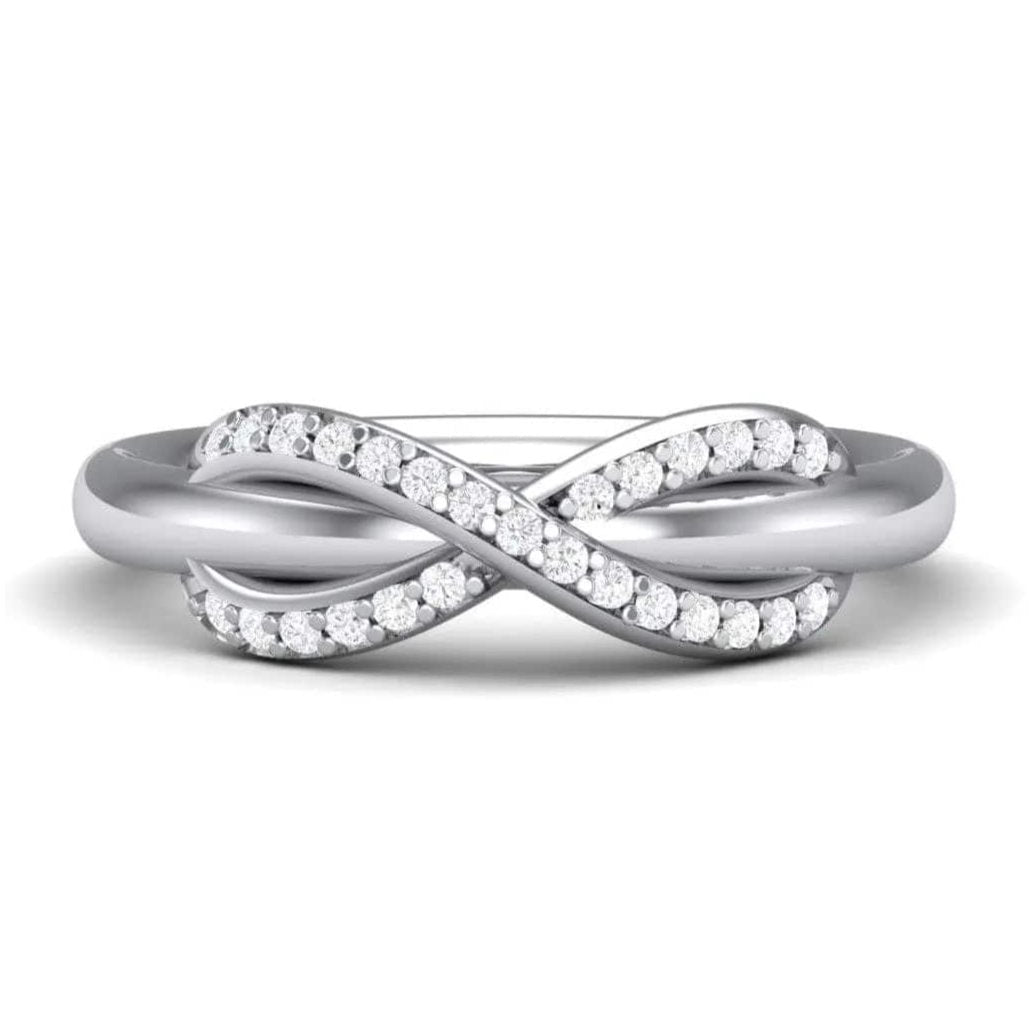 Infinity Platinum Ring with Diamonds for Women JL PT 460