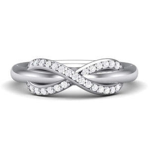 Infinity Platinum Ring with Diamonds for Women JL PT 460
