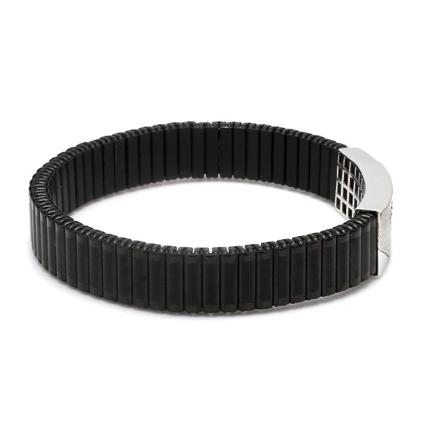 Jaguar Platinum Black Band Bracelet for Men - Flexible JL