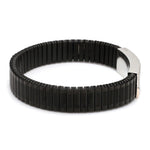 Load image into Gallery viewer, Jaguar Platinum Rose Gold Black Band Bracelet for Men - Flexible JL PTB 1208-A
