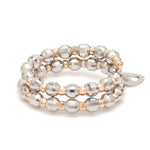Load image into Gallery viewer, Japanese 2 Row Flexible Platinum Rose Gold Fusion Ring with Diamond Cutting JL PT 1021
