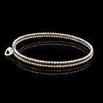 Load image into Gallery viewer, Japanese 2-row Platinum &amp; Rose Gold Bracelet for Women with Diamond Cut Balls JL PTB 1224
