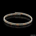 Load image into Gallery viewer, Japanese 2-row Platinum &amp; Rose Gold Bracelet for Women with Diamond Cut Balls JL PTB 1224

