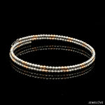 Load image into Gallery viewer, Japanese 2-row Platinum &amp; Rose Gold Bracelet for Women with Diamond Cut Balls JL PTB 1224
