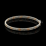 Load image into Gallery viewer, Japanese 2-row Platinum &amp; Rose Gold Bracelet for Women with Diamond Cut Balls JL PTB 1224
