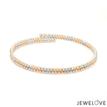 Load image into Gallery viewer, Japanese 2-row Platinum &amp; Rose Gold Bracelet for Women with Diamond Cut Balls JL PTB 1224
