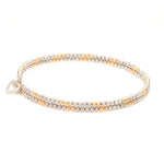 Load image into Gallery viewer, Japanese 2-row Platinum &amp; Rose Gold Bracelet for Women with Diamond Cut Balls JL PTB 1224
