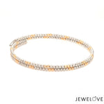 Load image into Gallery viewer, Japanese 2-row Platinum &amp; Rose Gold Bracelet for Women with Diamond Cut Balls JL PTB 1224
