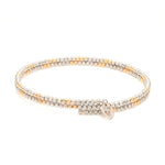 Load image into Gallery viewer, Japanese 2-row Platinum &amp; Rose Gold Bracelet for Women with Diamond Cut Balls JL PTB 1224
