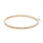 Load image into Gallery viewer, Japanese 2-row Platinum &amp; Rose Gold Bracelet for Women with Diamond Cut Balls JL PTB 1224
