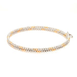 Load image into Gallery viewer, Japanese 2-row Platinum &amp; Rose Gold Bracelet for Women with Diamond Cut Balls JL PTB 1224
