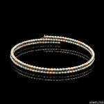 Load image into Gallery viewer, Japanese 2-row Platinum &amp; Rose Gold Bracelet for Women with Diamond Cut Balls JL PTB 1224
