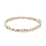 Load image into Gallery viewer, Japanese 2-row Platinum &amp; Rose Gold Bracelet for Women with Diamond Cut Balls JL PTB 1226
