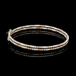 Load image into Gallery viewer, Japanese 2-row Platinum &amp; Rose Gold Bracelet for Women with Diamond Cut Balls JL PTB 1226
