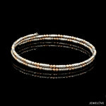 Load image into Gallery viewer, Japanese 2-row Platinum &amp; Rose Gold Bracelet for Women with Diamond Cut Balls JL PTB 1226
