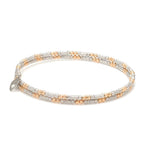 Load image into Gallery viewer, Japanese 2-row Platinum &amp; Rose Gold Bracelet for Women with Diamond Cut Balls JL PTB 1226
