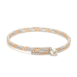 Load image into Gallery viewer, Japanese 2-row Platinum &amp; Rose Gold Bracelet for Women with Diamond Cut Balls JL PTB 1226
