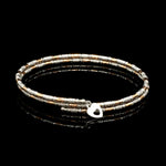 Load image into Gallery viewer, Japanese 2-row Platinum &amp; Rose Gold Bracelet for Women with Diamond Cut Balls JL PTB 1227
