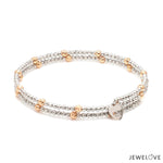 Load image into Gallery viewer, Japanese 2-row Platinum &amp; Rose Gold Bracelet for Women with Diamond Cut Balls JL PTB 1260
