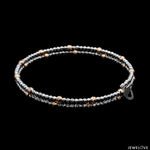 Load image into Gallery viewer, Japanese 2-row Platinum &amp; Rose Gold Bracelet for Women with Diamond Cut Balls JL PTB 1260
