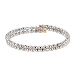 Load image into Gallery viewer, Japanese 2-row Platinum &amp; Rose Gold Bracelet for Women with Diamond Cut Balls JL PTB 767
