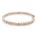 Load image into Gallery viewer, Japanese 2-row Platinum &amp; Rose Gold Bracelet for Women with Diamond Cut Balls JL PTB 767
