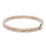 Load image into Gallery viewer, Japanese 2-row Platinum &amp; Rose Gold Bracelet for Women with Diamond Cut Balls JL PTB 767
